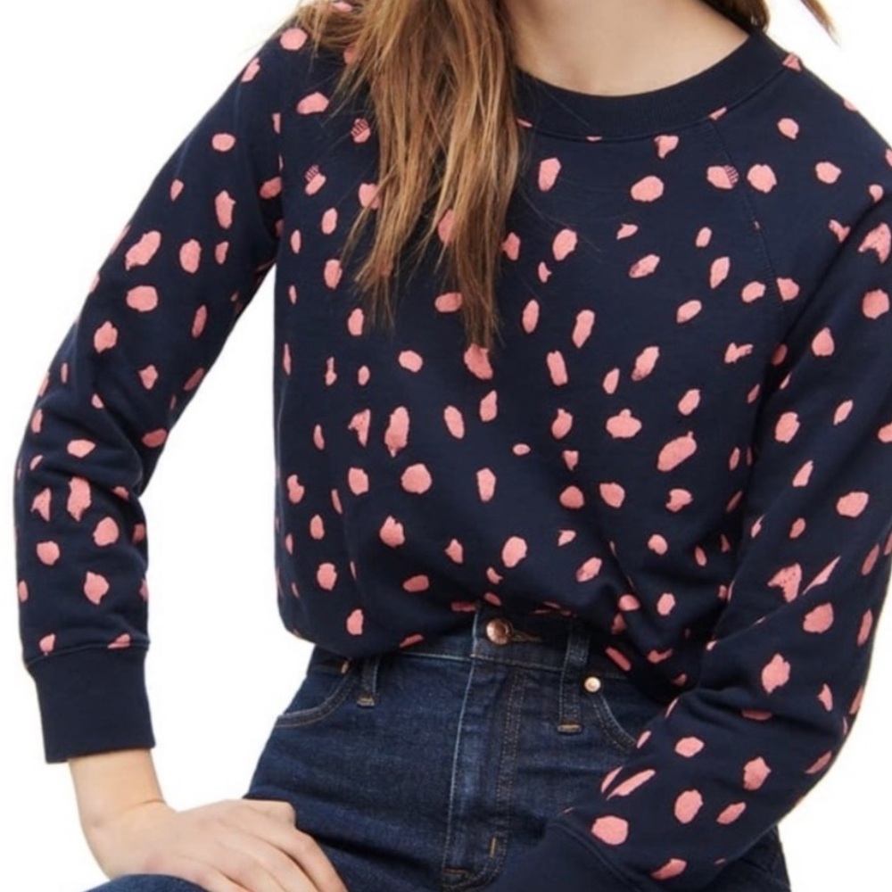 J. Crew Navy Painters Leopard Sweatshirt ~ Worn Once ~   size Small